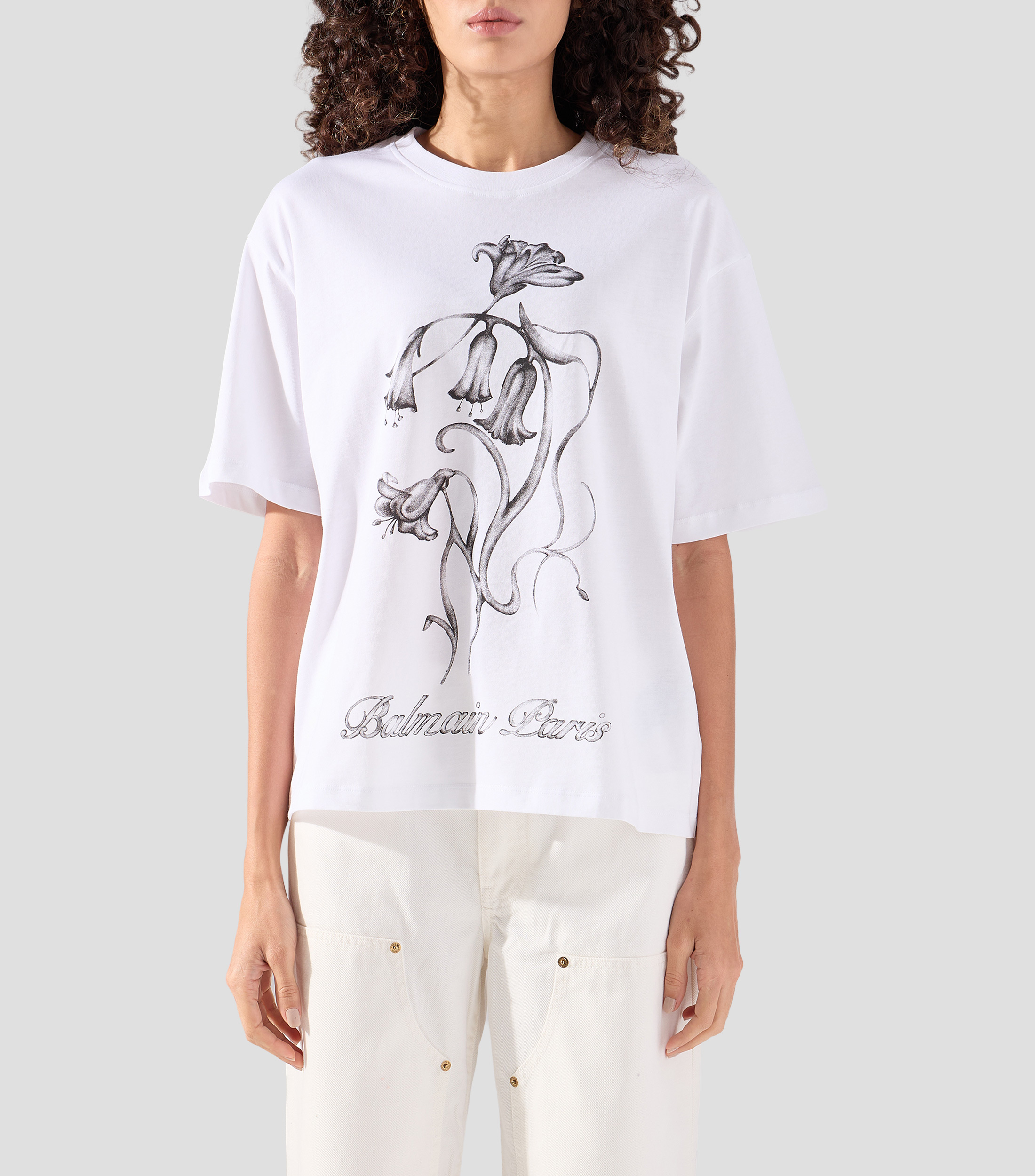 Playera cuello redondo manga corta estampada Mujer
